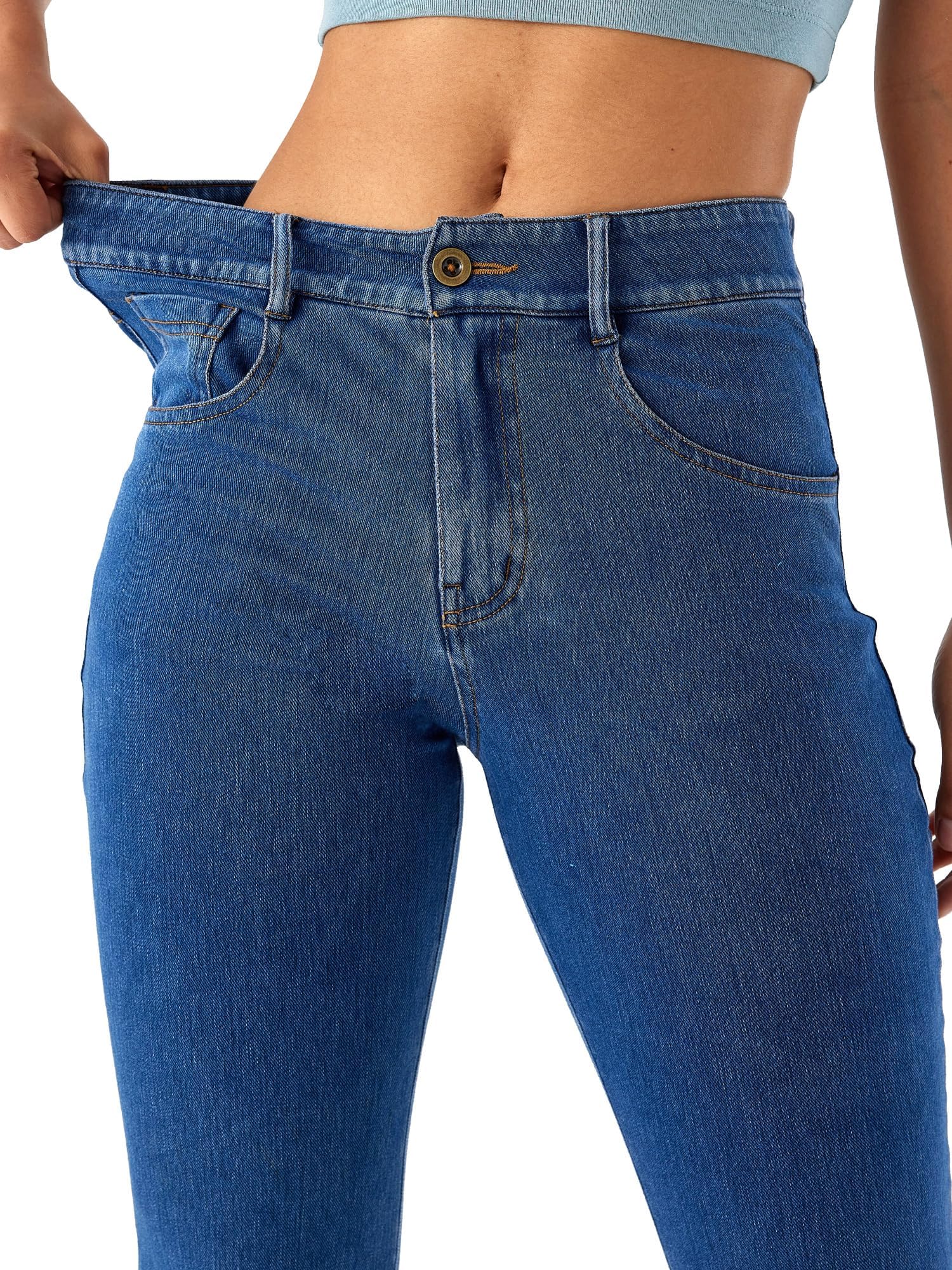 LaiEr Donna Jeans da Alta Elasticità,Skinny e con Tasche a Cerniera per Il Fitness, Morbidi e Comodi Pantaloni Bootcut Adatti per Lo Sport e Il Fitness,con Tasche Laterali