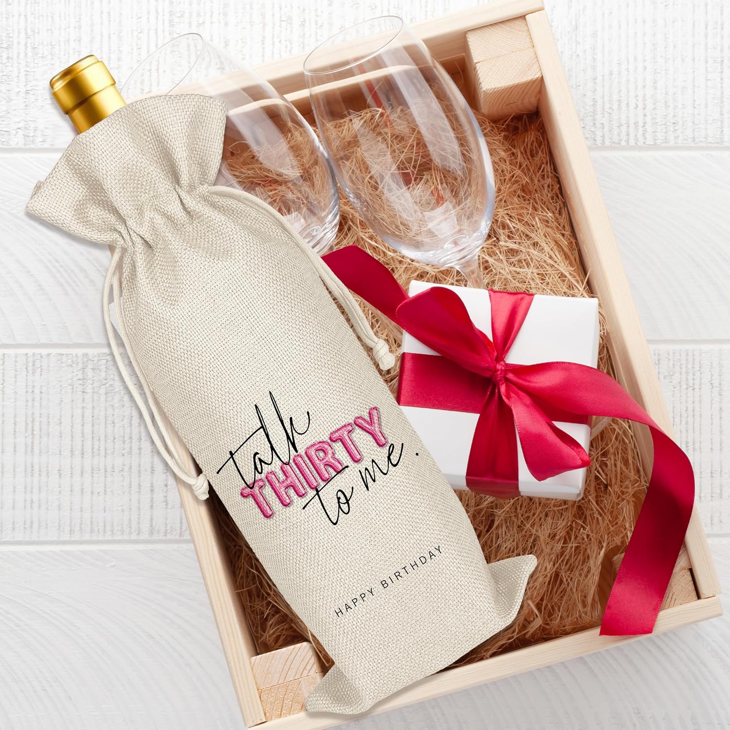 Funny 30th Birthday Gifts Wine Bag for Women, 30th Birthday Party Supplies and Decorations - Happy Anniversary Wine Bags for Her or Him Gifts for Women Her Girlfriend Sister (B03) image 4