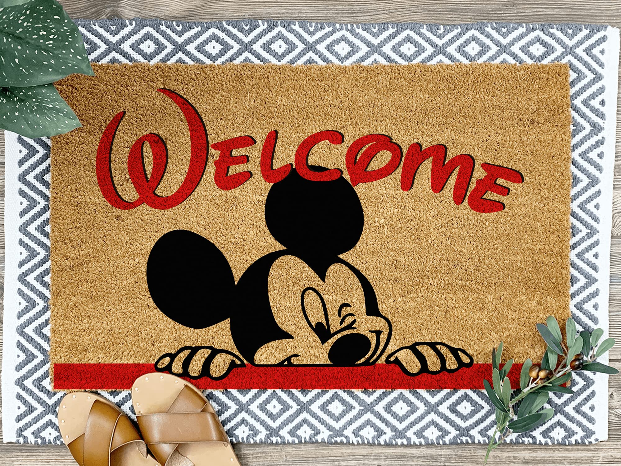 American Sign LettersMickey Mouse Front Doormat - Cute Decor, Home Decor, Welcome Mats, Housewarming Gifts, Disney Decor (24"x36" Inches)