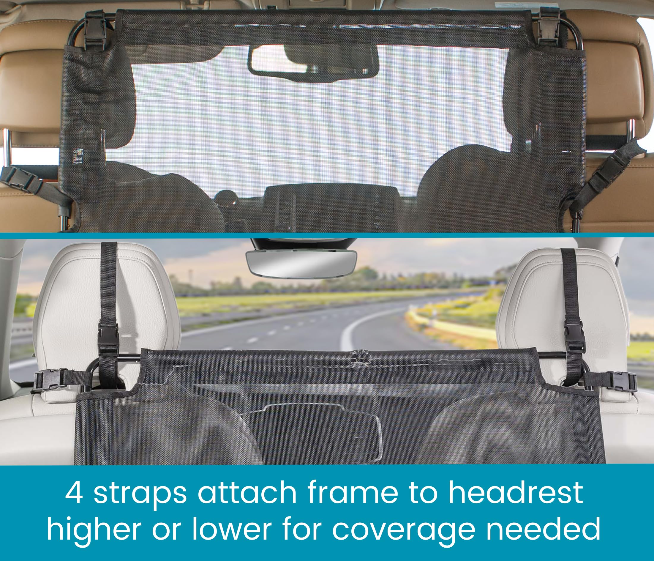 High Road Wag 'nride Dog auto barriera con telaio in acciaio e robusti in rete di