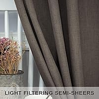 Vista 363 de Orange Linen Curtains 72 Inch Length for Living Room 2 Panels Set Back Tab Loop Pocket Semi Sheer Copper Brown Burnt Orange Curtains for Bedroom
