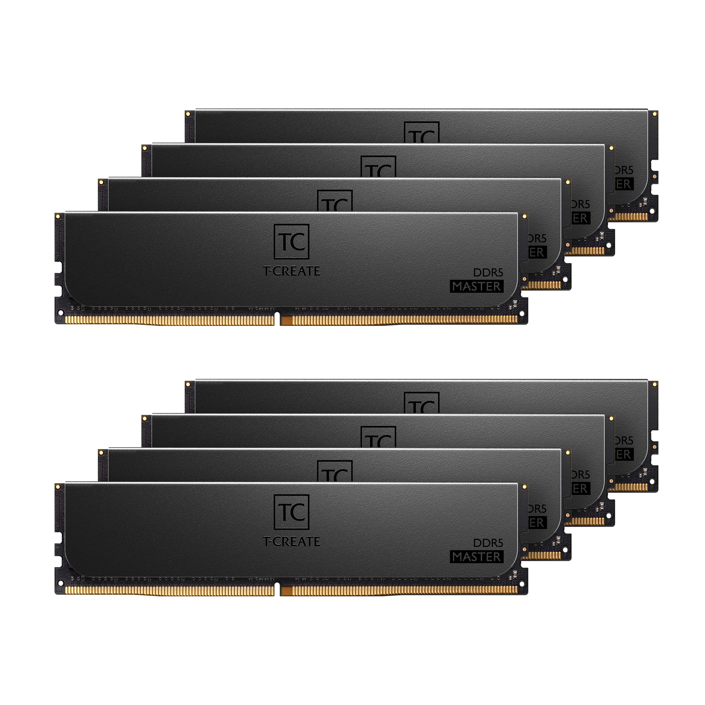 TEAMGROUP T-Create Master Overclocking DDR5 R-DIMM 192GB Kit (8 x 24GB) 6400MHz (PC5-51200) CL32 Hynix M-DIE Workstation Memory Module Ram Black - CTCMD5192G6400HC32AOC01 192GB(24GBx8) DDR5-6400MHz CL32-39-39-84 Black