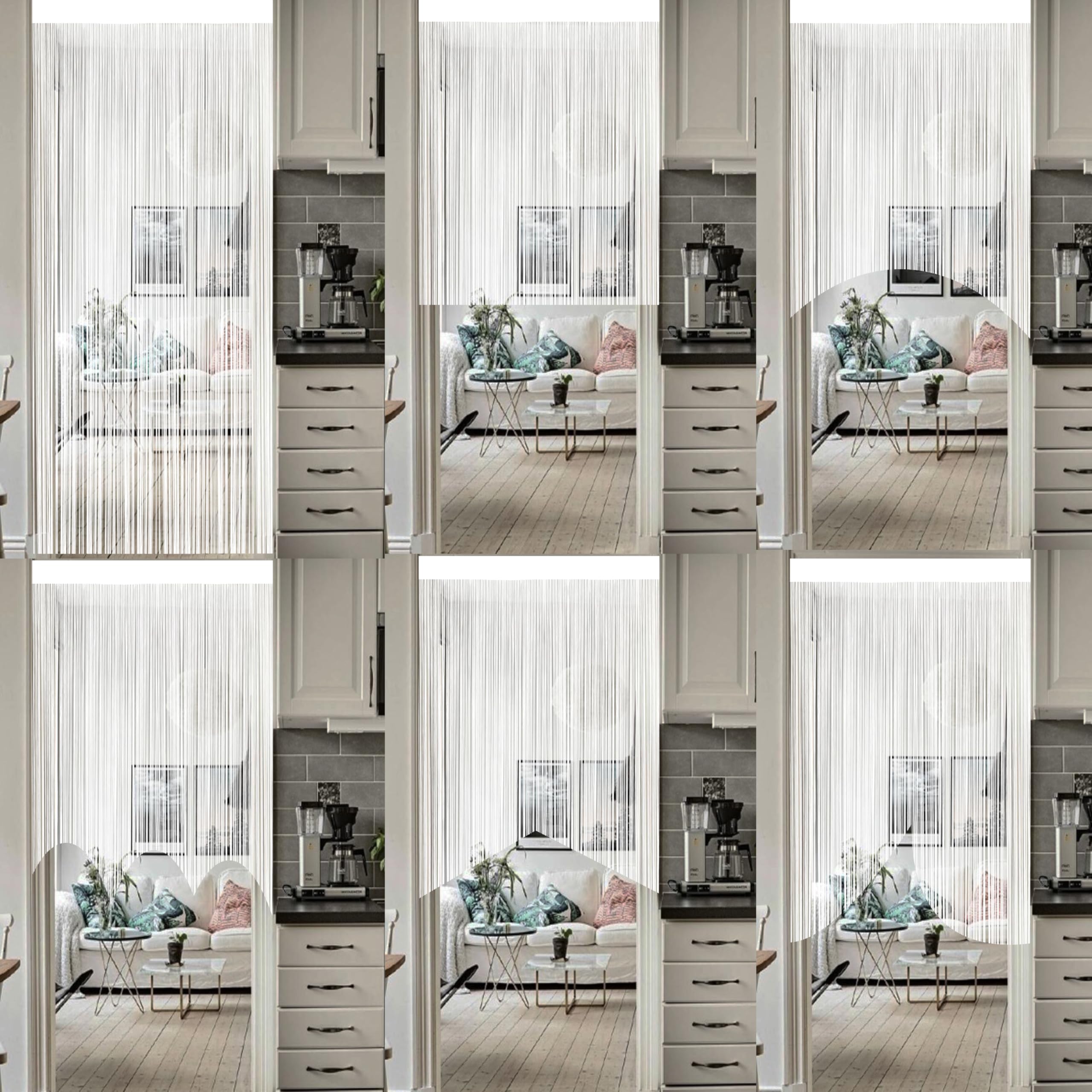 Rideau Anti Mouches Porte Extérieur 90 x 245 cm Blanc Moustiquaire Fenêtre