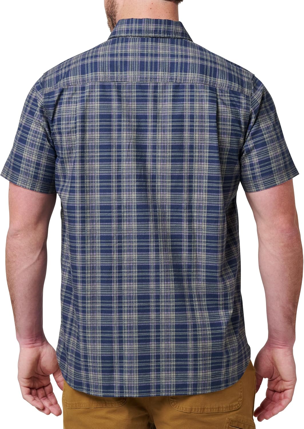 Lucky Brand Mens Men's Short Sleeve Printed Plaid Work Shirt