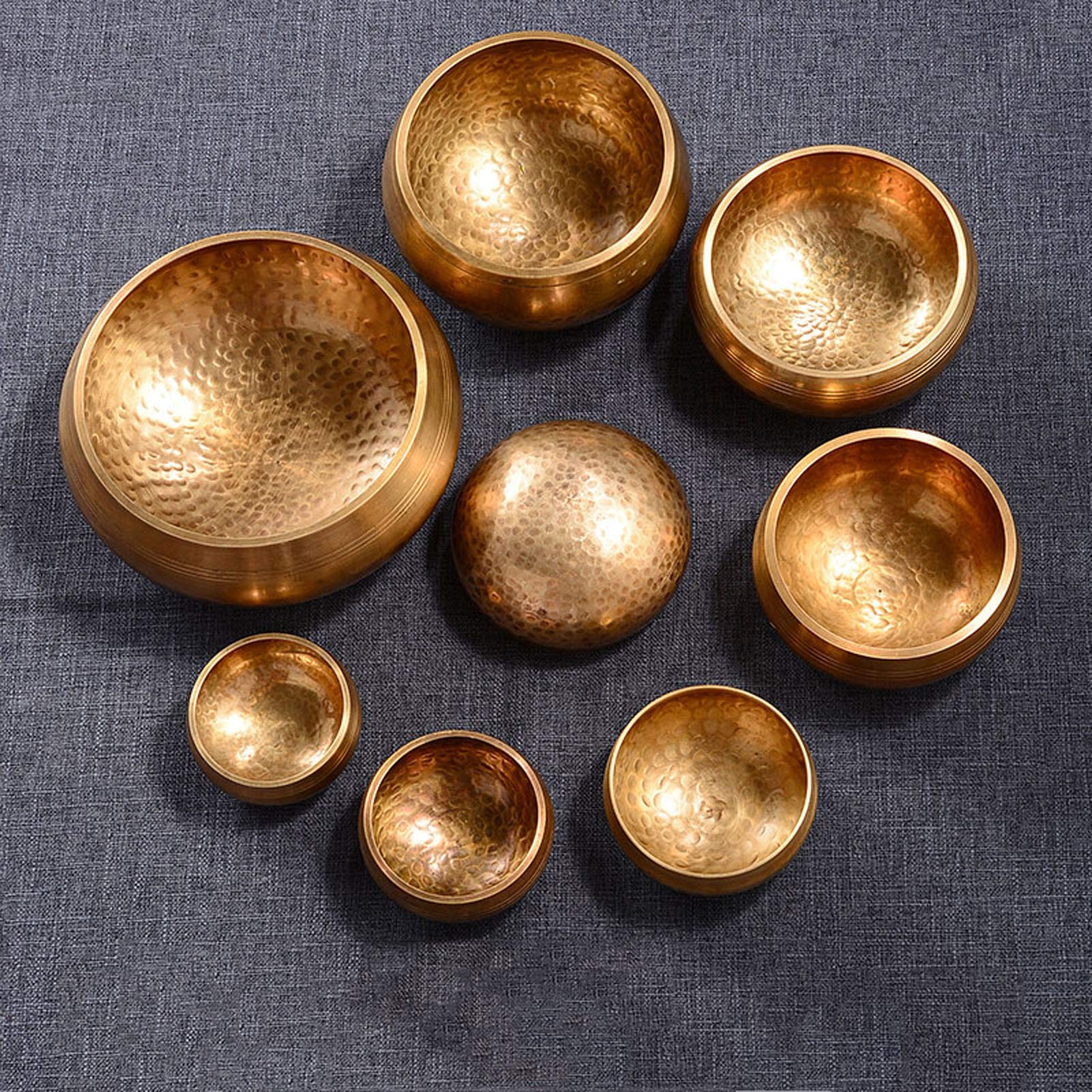 Tibetisches Klangschalen Set Aus Nepal Große Original Tibetische Klangschale Singing Bowl Aus Set Zur Yoga Meditation, Entspannung Und Achtsamkeit Das Ideale Geschenkset,A2