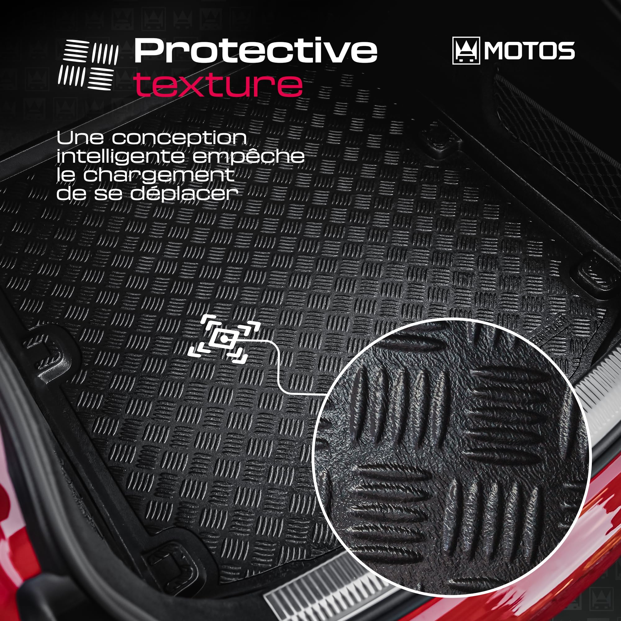 MOTOS Tapis de coffre en PE pour Peugeot 206 1998-2012 Rendez votre voyage plus confortable grâce à ce tapis de voiture durable - Tapis de coffre de voiture tout temps, protection contre les salissure