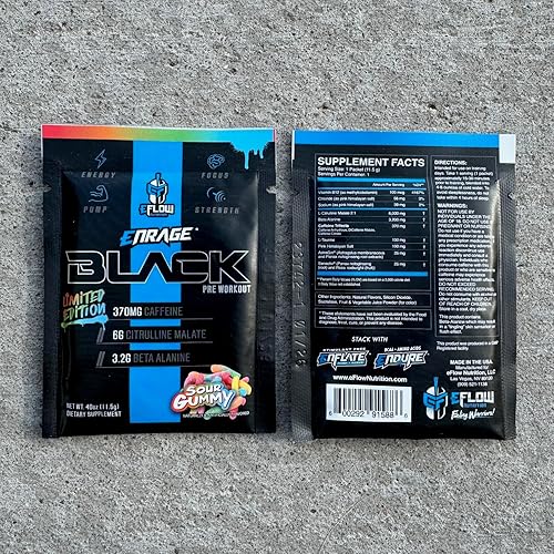 Miniatura 7 de eFlow Nutrition ENRAGE - Paquetes de muestras de preentrenamiento negro – Paquetes de viaje – Alta energía de estímulo, bomba, fuerza, resistencia,