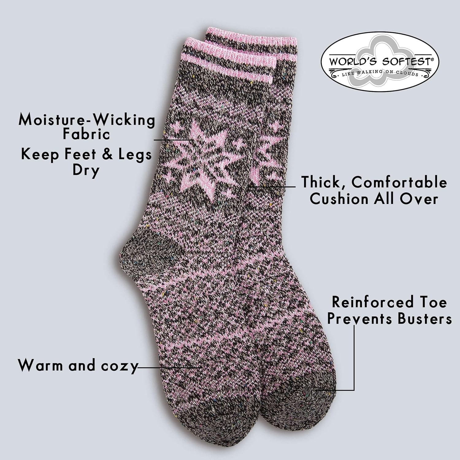 World's Softest Spring Cozy Crew OS Socks - Comfortable Crew Socks for Women - Image 3