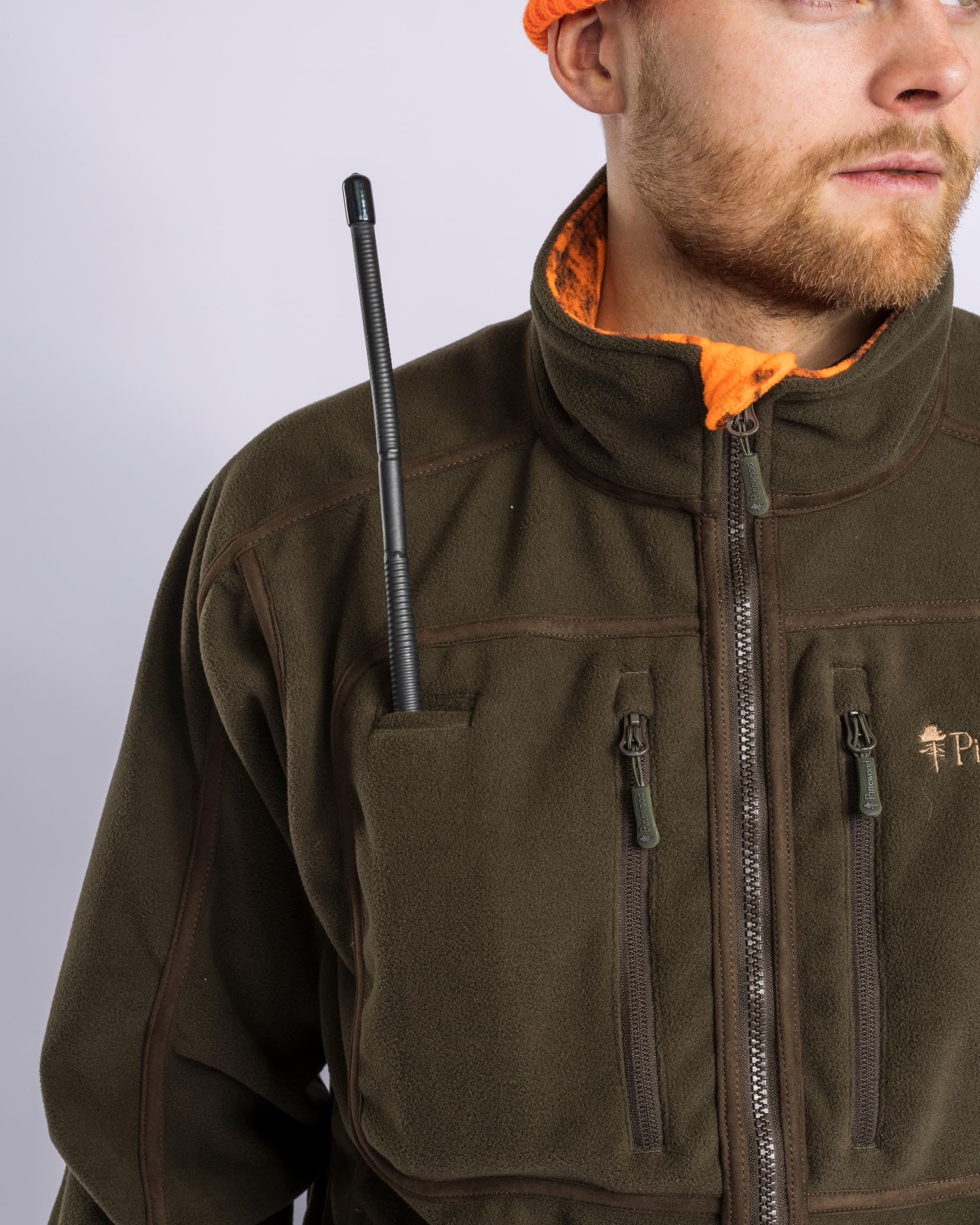 Pinewood Herren Furudal Wendbare Herren Fleecejacke - Hunting Fleecejacken ideal für schnelle Wechsel zwischen Tarnung und Signalfarbe