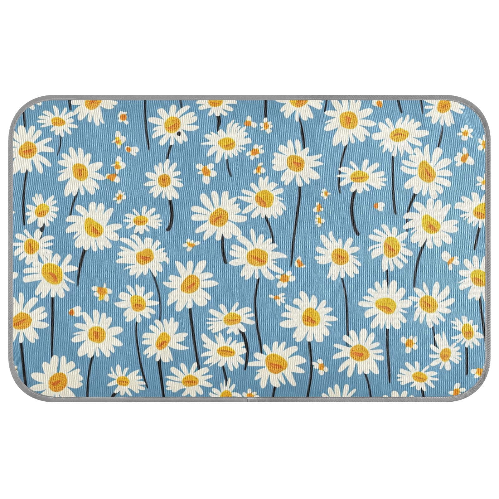 EtherSpher Blue and White Daisies Summer Cooling matt Self Cooling pad for cat for Animals Outdoor cat Soft Mantas frías para Perros M