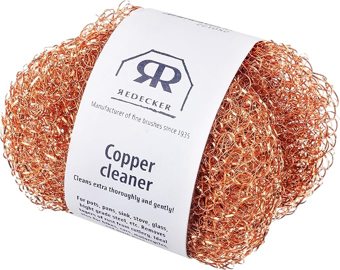 Redecker Copper Pot Scrubber, Set of 2, Durable and Non