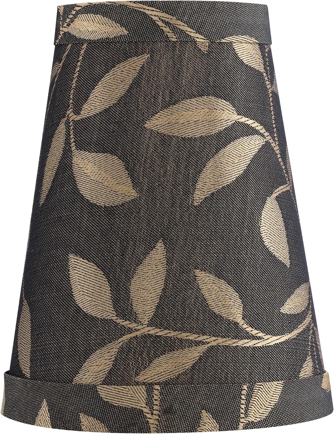 Aspen Creative 51037-6,Hardback Empire Transitional Clip-On Chandelier Shade/Brown Jacquard Textured Fabric.2 1/2"Top x 4"Bottom x 5"Slant.Set of 6.
