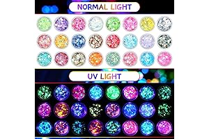 24 Vibrant Boxes of Glow-in-the-Dark Neon Glitter for Dazzling Face and Body Enhancement