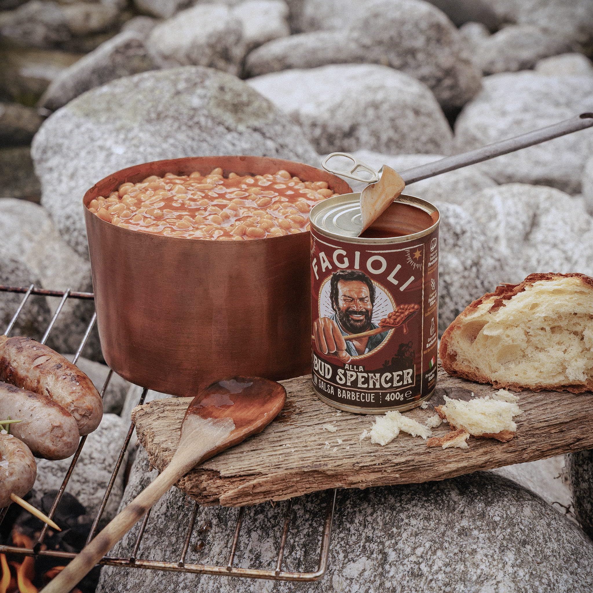 Fagioli alla Bud Spencer - In Salsa Barbecue con Fagioli Bianchi, Lattina da 400g (Pronti in 3 minuti, Senza Glutine, Vegani, Prodotti in Italia)