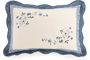 Modern Heirloom Charlotte Standard Sham: Elevate Your Bedroom with Blue Velvet