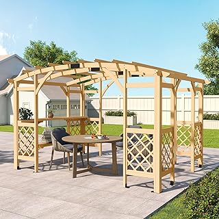 10 Grape Pergola Ideas for Shaded and Productive Gardens 68 HAPPATIO 10' x 14' Pergola Outdoor, Wooden Pergola Grape Trellis with Ba...
