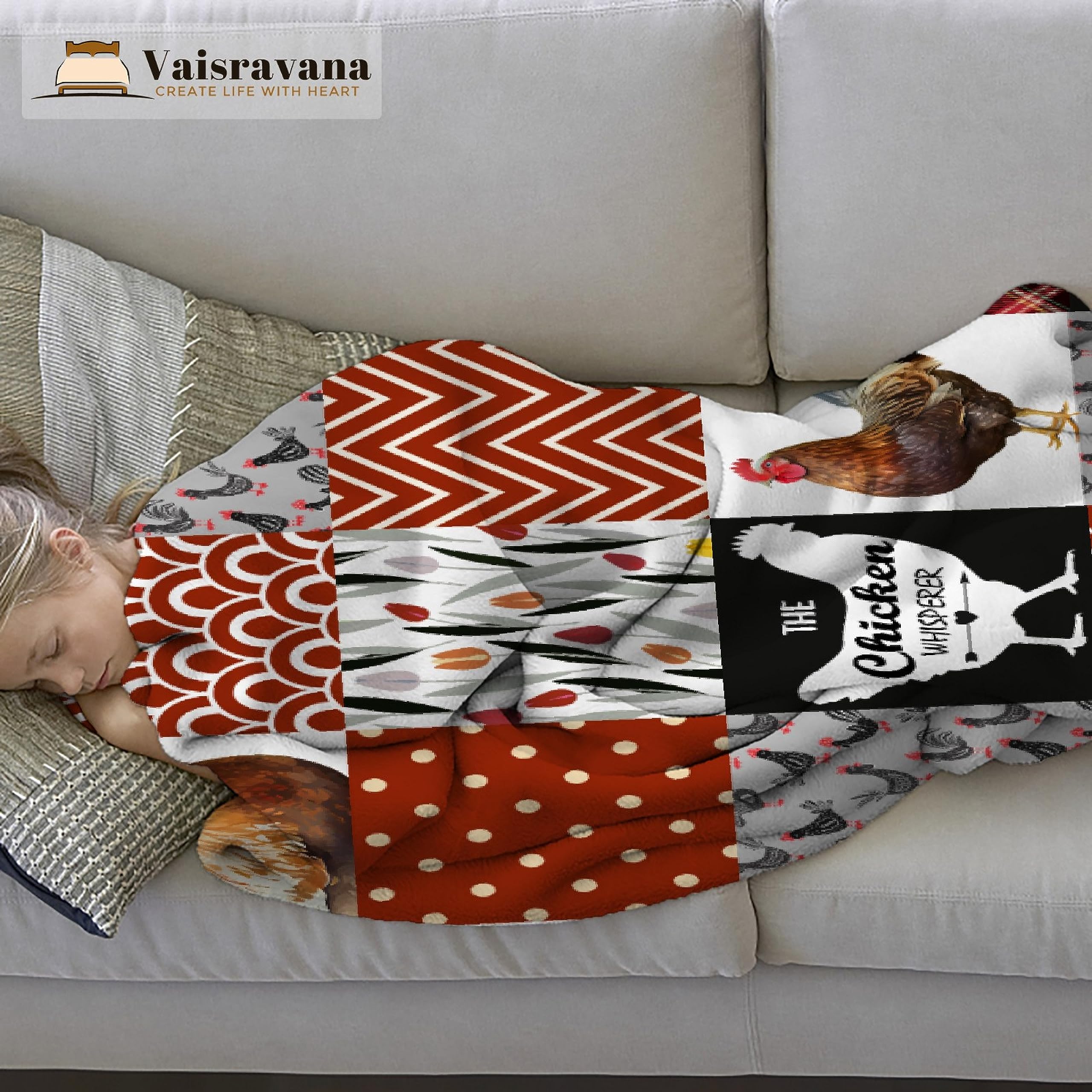 ZOCHOTEN Chicken Throw Blanket Soft Comfortable Funny Chicken Gifts for Women Cute Chicken Printed Plaid Blanket for Couch Office Outdoor Chicken Lover Gifts 50