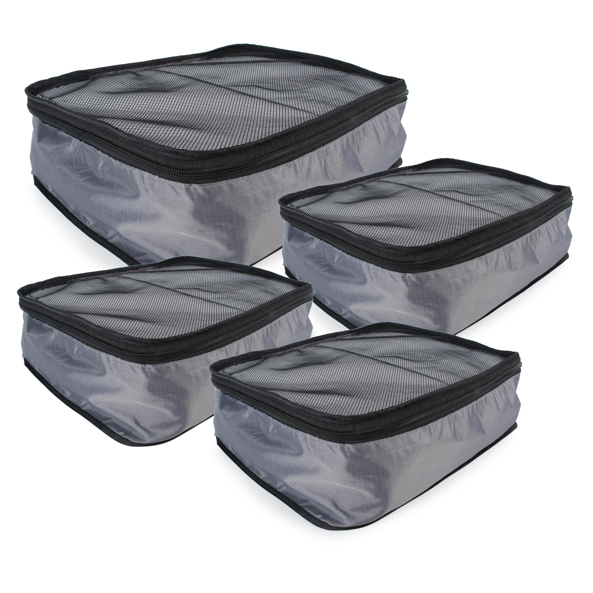 TraveltoGO 4-Piece Mesh Travel Packing Organizer Cube Set, Grey