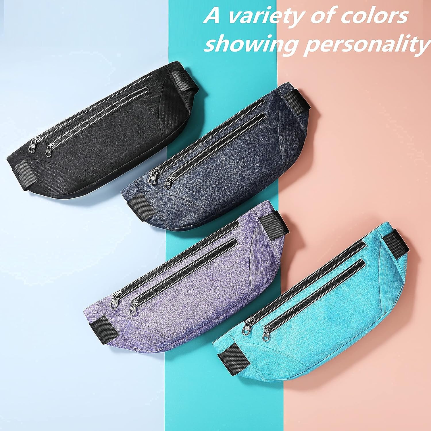 WAMEDA Running Waist Pack for Running Men's and Women's Sports Fitness Belts Fashion Chest Bag Multifunctional Small Outdoor Equipment Invisible Sweat-proof Mobile Phone Bag Adjustable (Black) : Sports & Outdoors