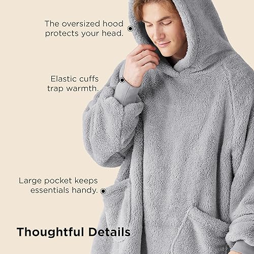 Miniatura 7 de Bedsure Manta con capucha, regalos de Navidad para mujeres, esposa, novia, regalos de cumpleaños cálidos y acogedores para ella, esposa, sudadera