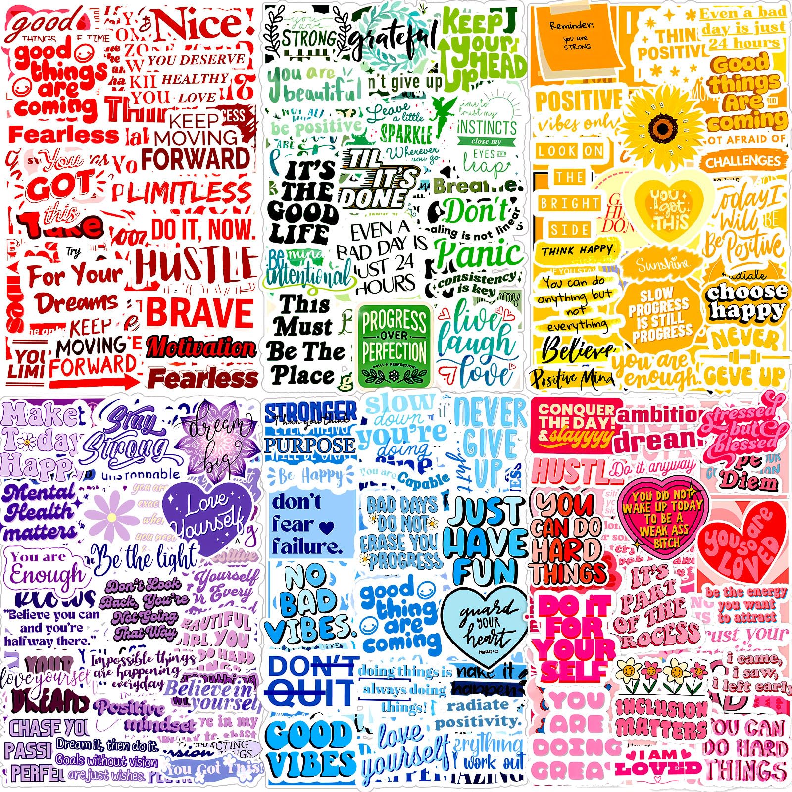 Inspirational Stickers 300 Pcs Colourful Motivational Quotes Sticker Pack โ image 1