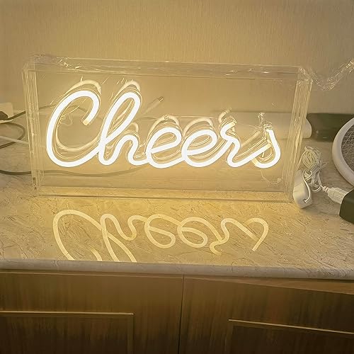 Miniatura 3 de Letrero de neón con texto en inglés "Cheers", caja de luz de neón con texto en 3D para decoración de mesa, decoración de pared, bar, pub, despedida