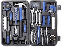CARTMAN 148-Piece Household Tool Set Kit with Plastic Toolbox - Screwdrivers, Wrenches, Pliers, Hammer, Sockets & More, Blue