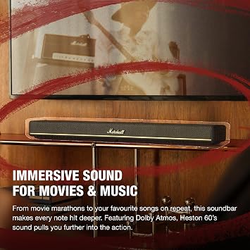 Marshall Heston 60 Soundbar & Heston Sub 200 Subwoofer Bundle - Black