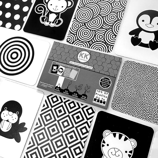 24 Design Baby Sensory Development Flash Cards 0-3 Month Animals High Contrast Vision Newborn Gift