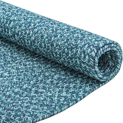 Vista 33 de DECOMALL Azure - Alfombras trenzadas para exteriores, alfombra ovalada para interiores, 3 x 5 pies, color gris