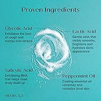 Vista 3 de Medix 5.5 Gel de Limpieza Corporal Exfoliante de Ácido Glicólico + Ácido Láctico Borrador de Protuberancias KP Exfoliante AHA para el Cuidado