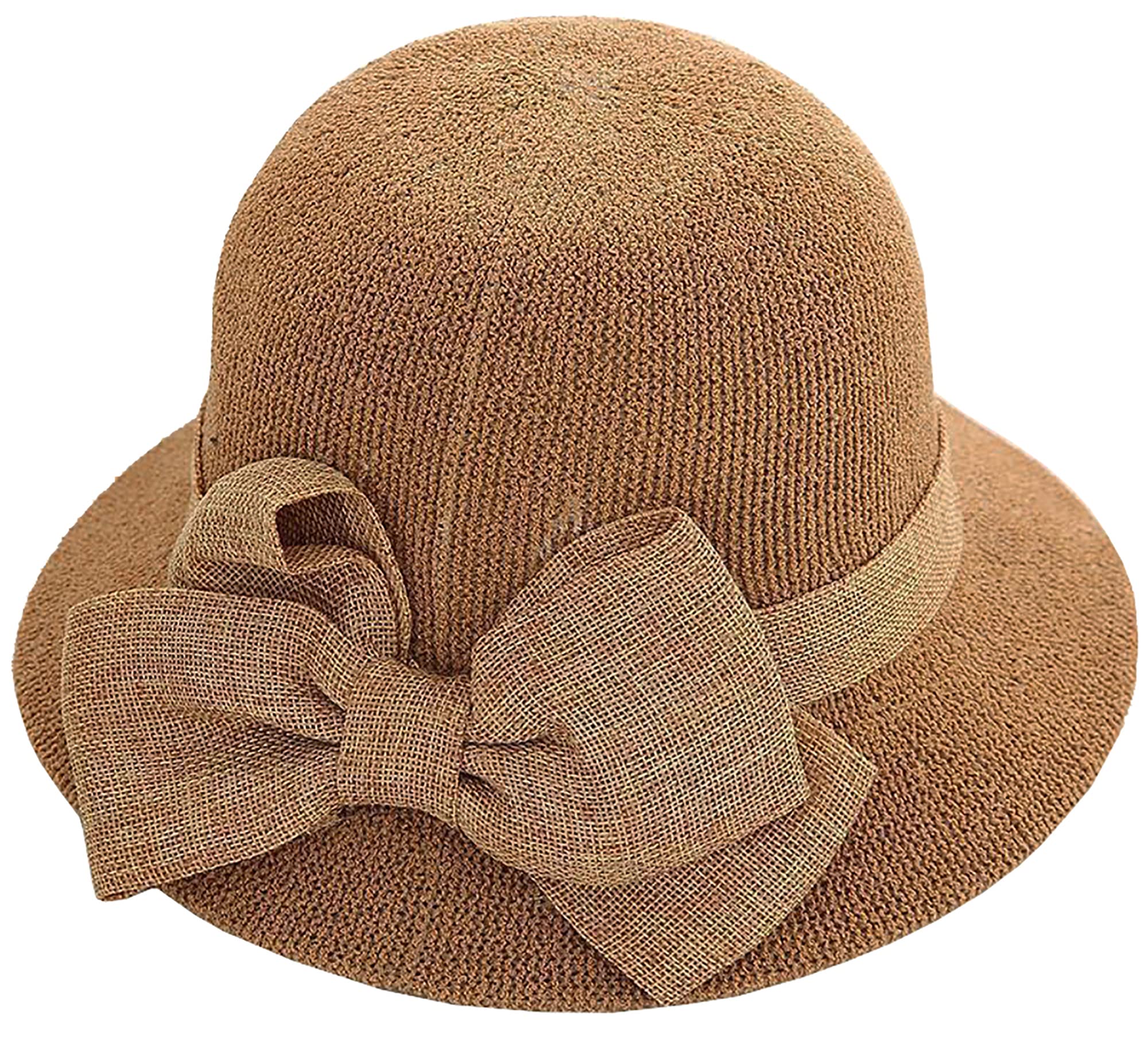HilyBony Sombrero de sol para mujer de los años 20 con lazo, sombrero de pescador de verano para mujer