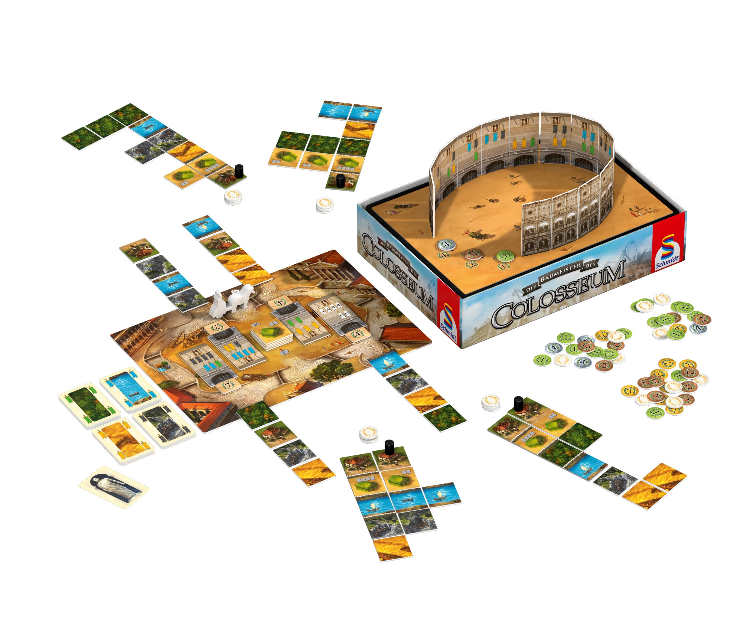 Schmidt Spiele Gioco Da Tavolo 'I Costruttori Del Colosseo' - Strategia, Personaggi 3D In Legno - 88165