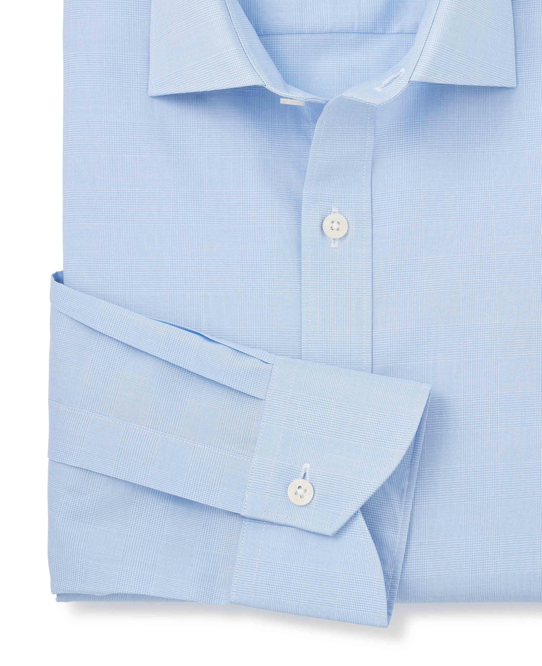 Savile Row The Company London Camicia Formale per Uomo a Maniche Lunghe in Popeline di Cotone dal Taglio Classico - Doppio Polsino