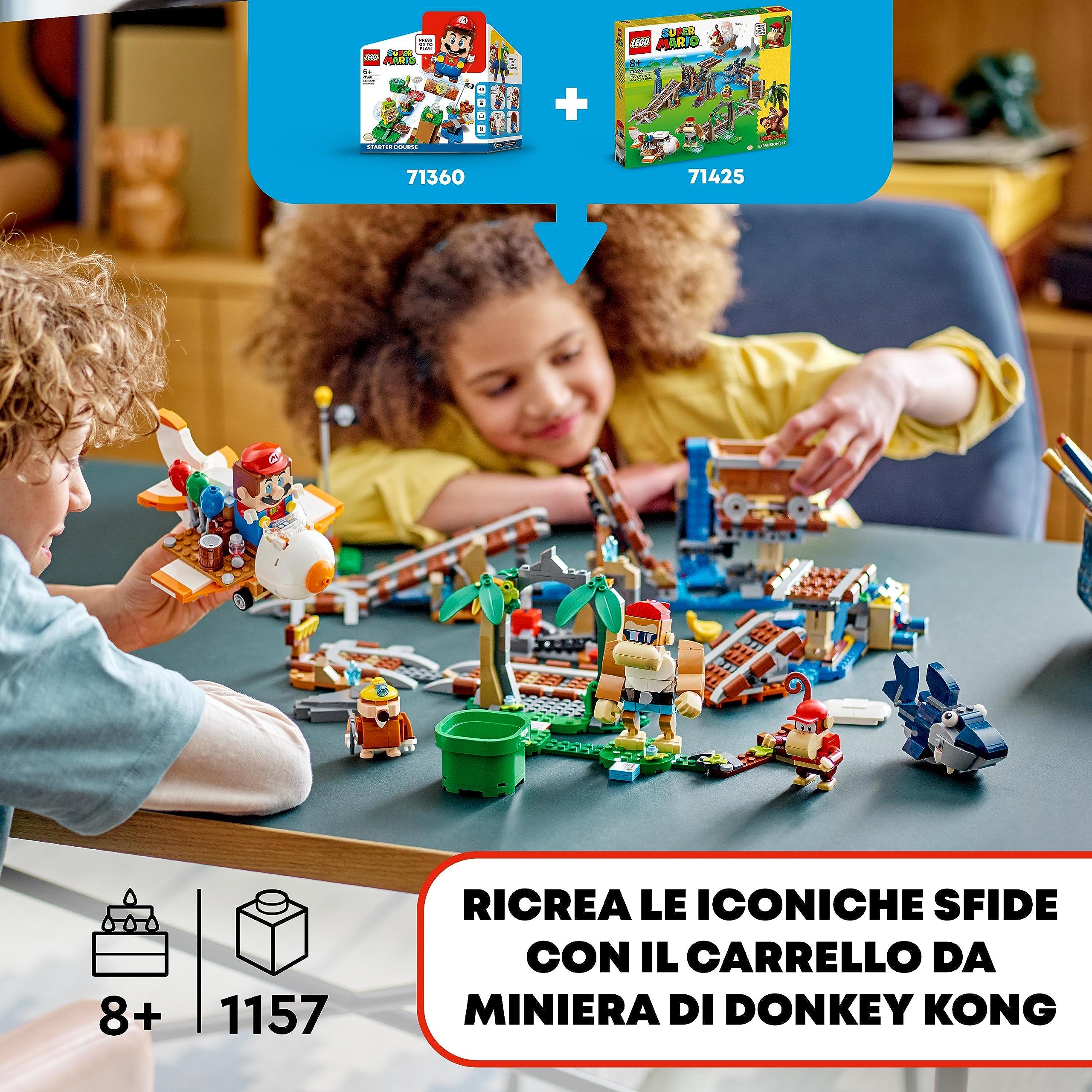 LEGO Super Mario Pack di Espansione Corsa nella Miniera di Diddy Kong con Aereo Giocattolo e 4 Personaggi, Giochi per Bambini e Bambine per Costruire un Livello del Videogioco, Idea Regalo 71425