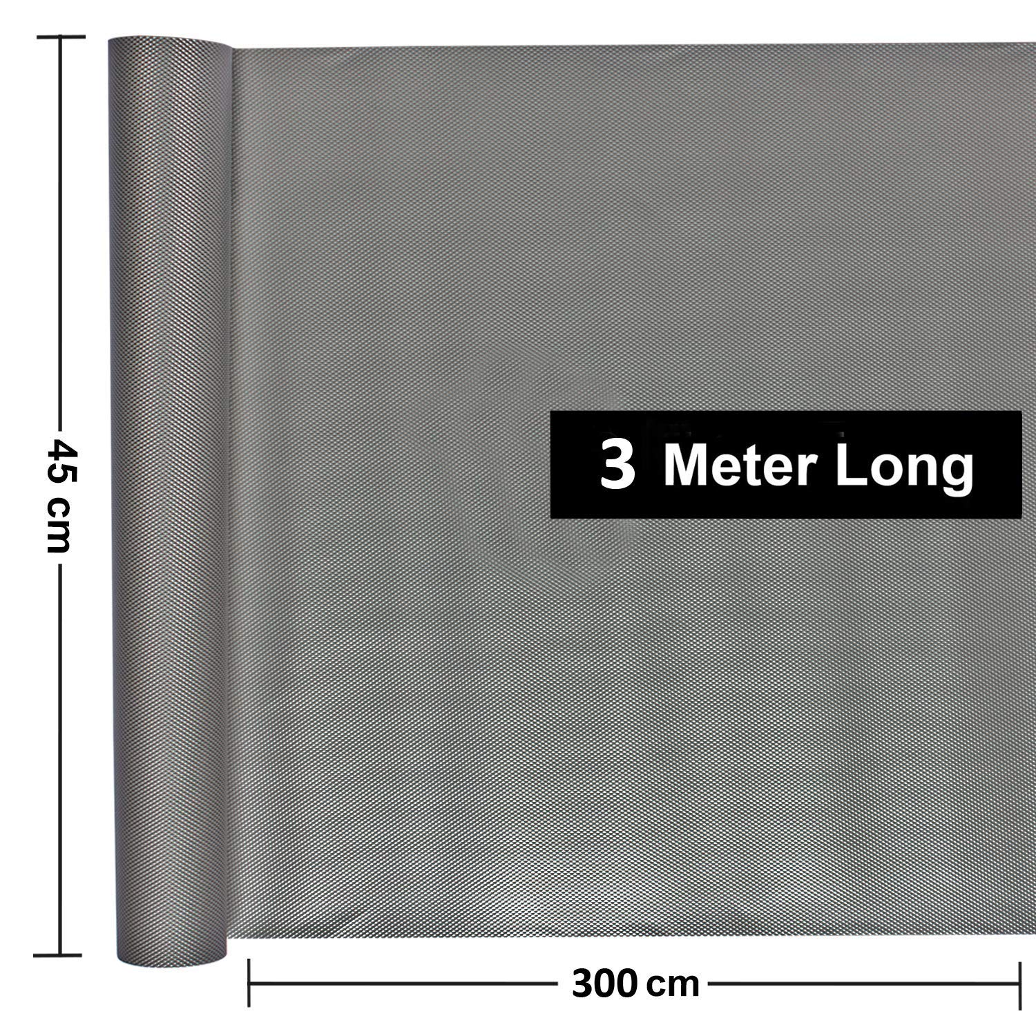 Kuber Industries CTKTC45447 Lot de 2 tapis antidérapants multi-usages texturés en losanges, taille 45 x 300 cm (rouleau de 3 mètres, gris)