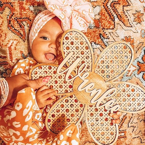 Miniatura 7 de Chillever - Decoración de pared personalizada de madera personalizada con letrero de nombre de bebé, exquisita decoración de guardería y arte de