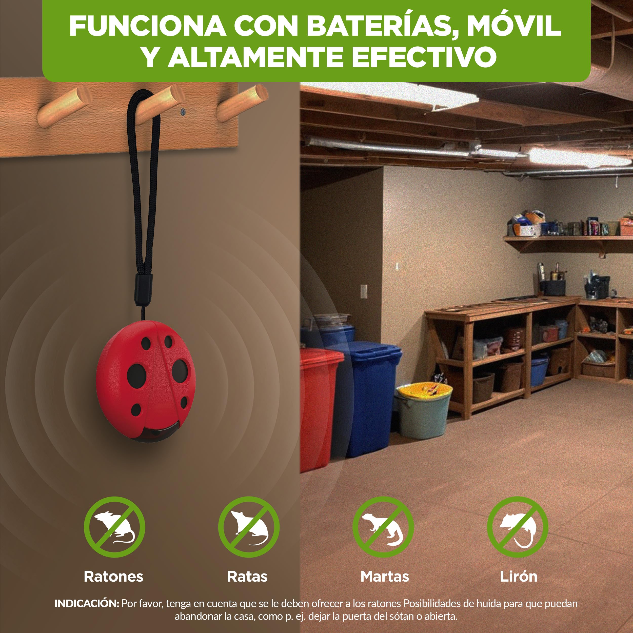 ISOTRONIC Repelente ultrasónico para Ratones y Ratas: Repelente de plagas con luz LED y Control de Volumen; disuasivo para Ratones sin Veneno ni trampas; Alcance Efectivo de 30 m² (4 Unidades).