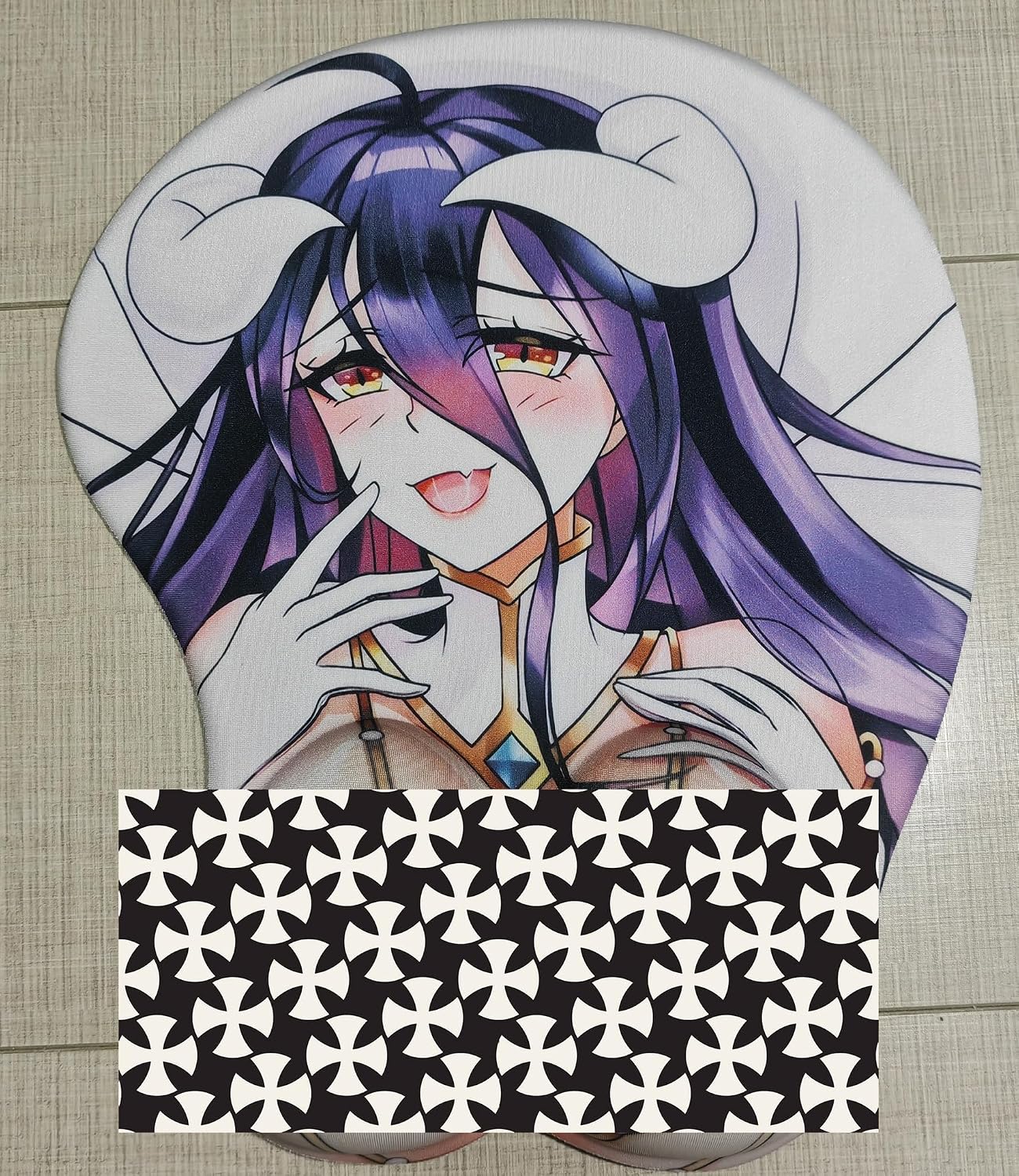 Overlord Albedo 3D Anime Mouse Pad Silica GelWrist Support Mouse Non-Slip Pu Base Pad Wrist Easy Cleaning Mousepad Ergonomic Mouse Mats Game/Home dual-use desk writing board Anime Lovers