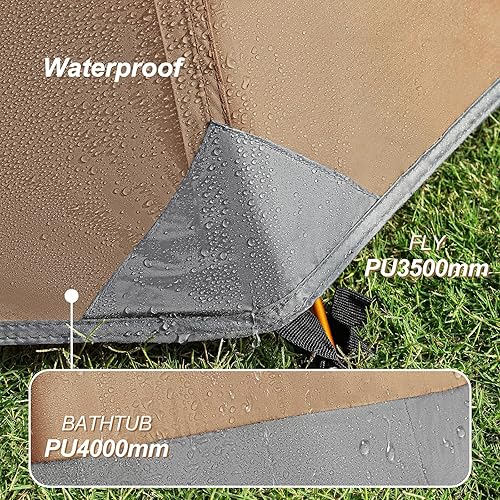 Miniatura 3 de camppal tienda para acampar para 1 3 4 personas, para senderismo, montaña, caza. Tiendas de mochila para las 4 estaciones, resistencia a viento,