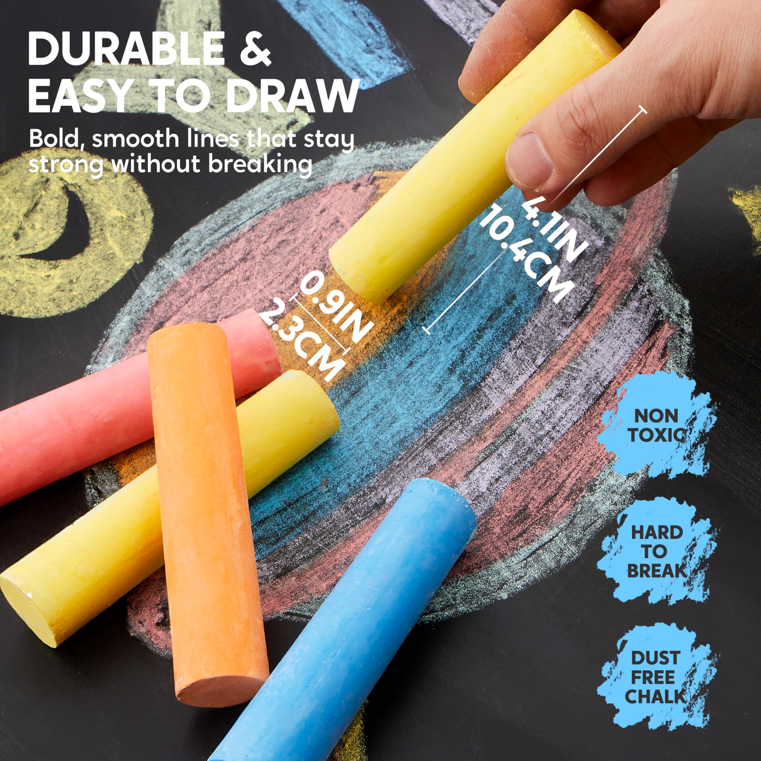 JOYIN 75-teiliges Gehwegkreide-Set in 15 Packungen, 5 Farben, ungiftige, waschbare Jumbo-Kreide für Kleinkinder 1–3, Malerei für Outdoor-Kunst, Schulbedarf, Klassenzimmer Must Haves