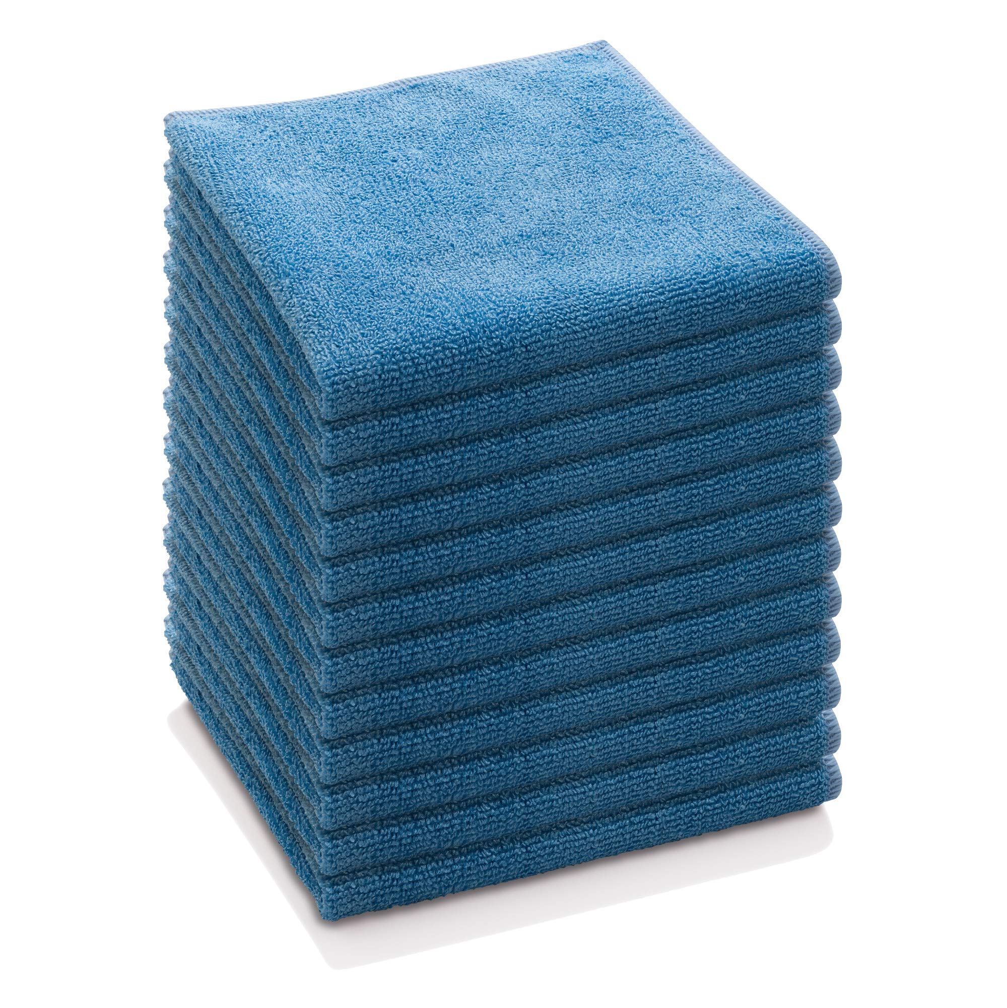 E-Cloth Paño de Microfibra, paño de Limpieza de Microfibra líder en el Mundo, Dos Veces más Duradero Que la Competencia, Ideal para Cocina, encimeras, fregaderos y baños, Azul, Paquete de 12