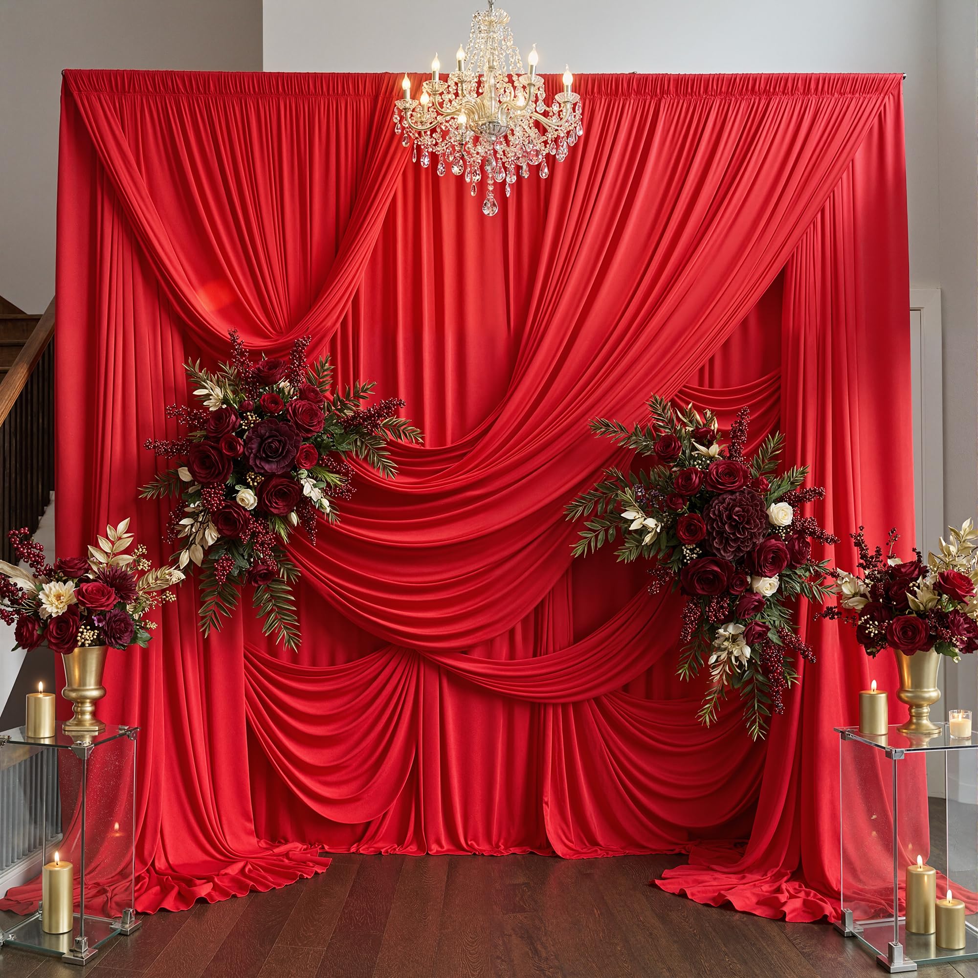 Photo 1 of Party Village Red Backdrop Curtain - 20ft x 15ft