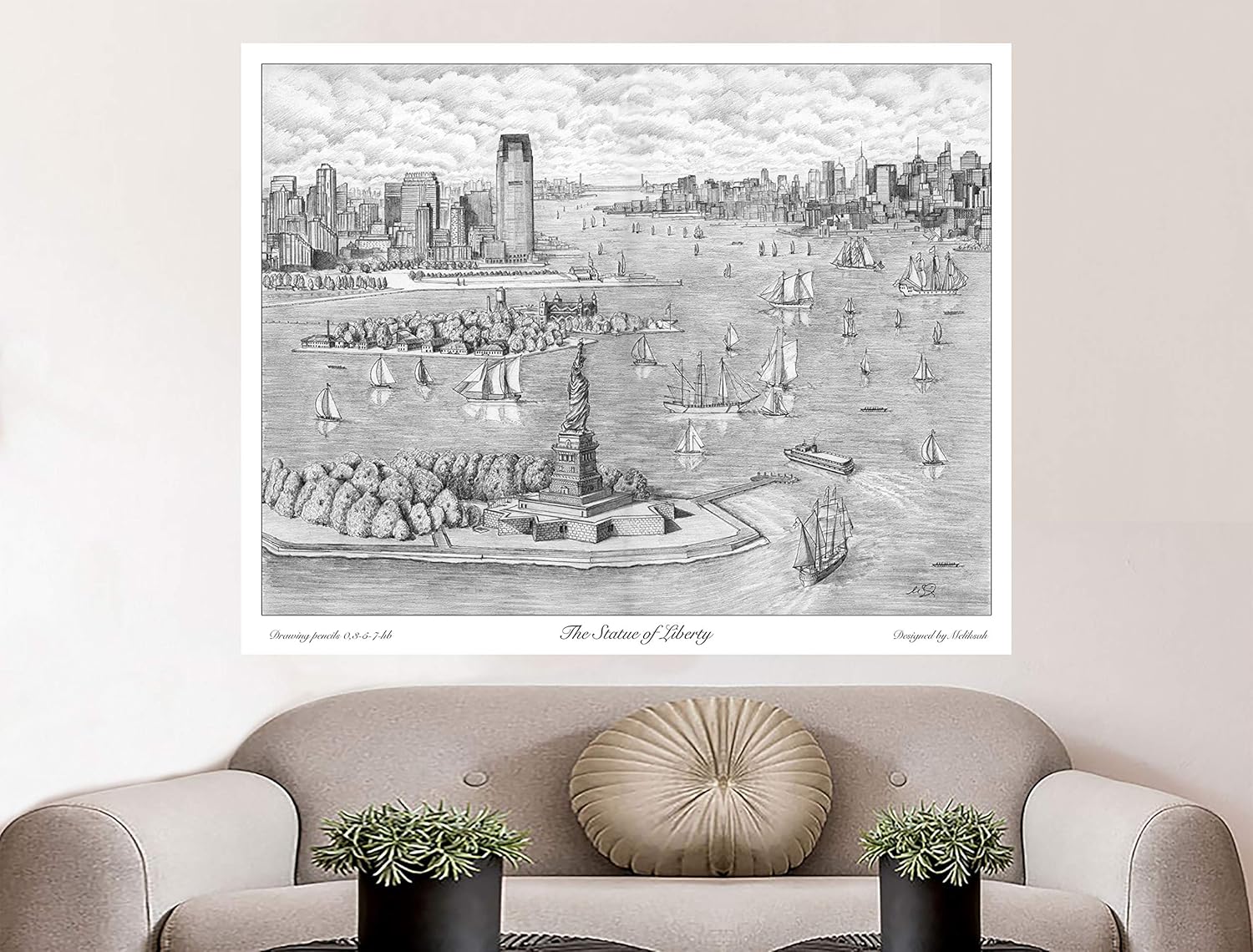State of Liberty Building drawing print