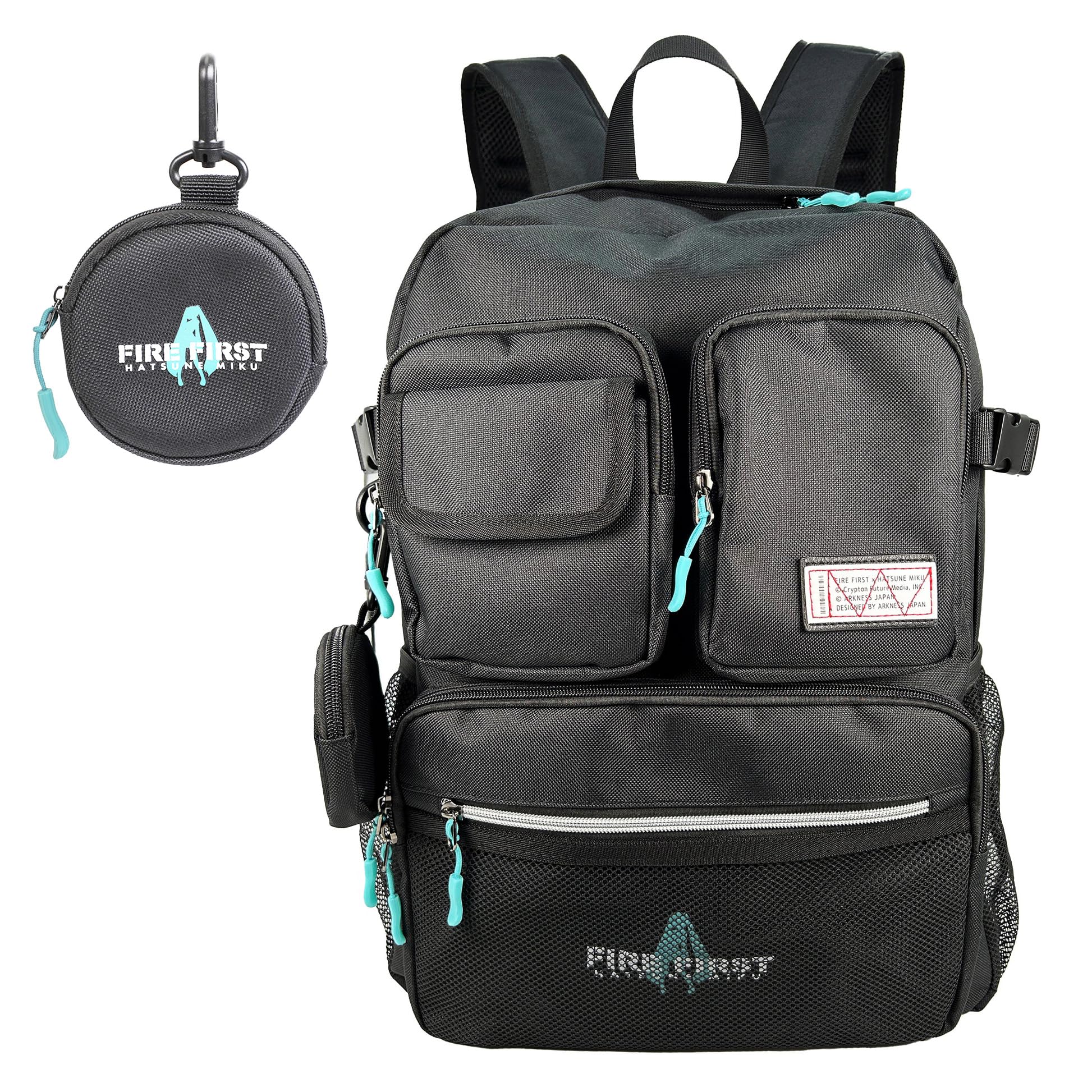 FIREFIRST x Hatsune Miku Backpack-Black,24L-Miku Merch Birthday Gift
