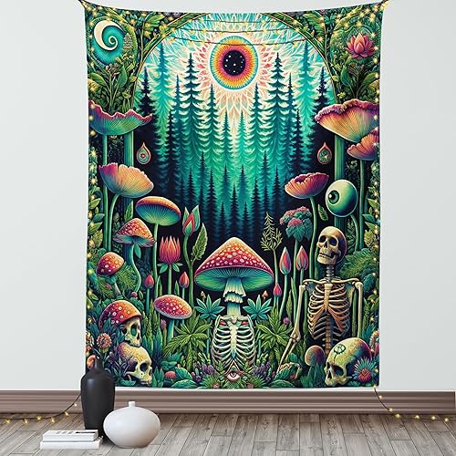 Miniatura 18 de Ambesonne Tapiz vintage, detalles de relojes mecánicos, diseño steampunk, diseño steampunk, para colgar en la pared para dormitorio, sala de estar,