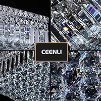 Vista 7 de Luminarias de techo de montaje empotrado modernas de 12 luces, elegante lámpara colgante de araña de cristal para recámara, sala de estar, comedor