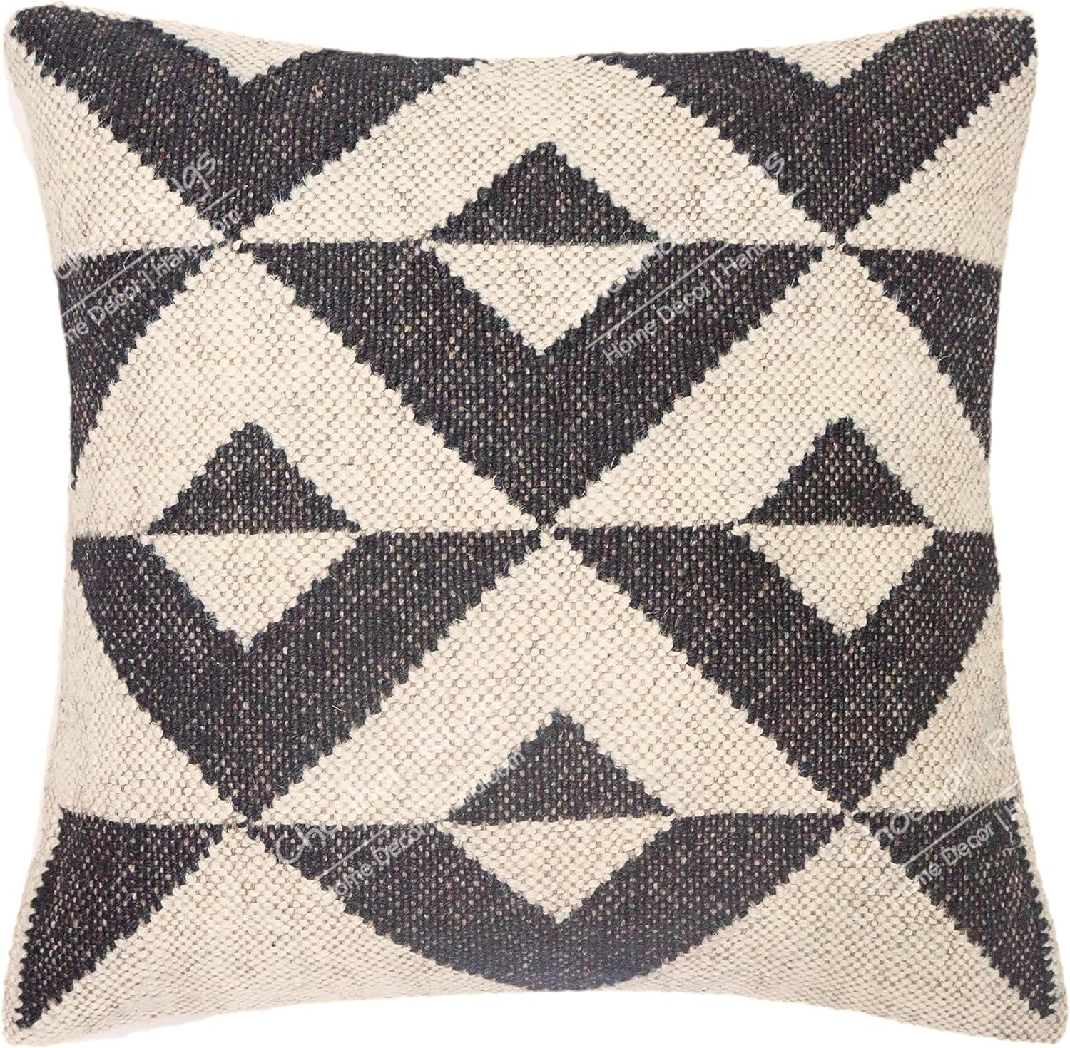 Chouhan Rugs 4 Set of Indian Handwoven Jute Cushion Cover 18x18 Decorative Jute Square Pillow Cases Hand loomed Indian Pillows Covers (Pattern 6)