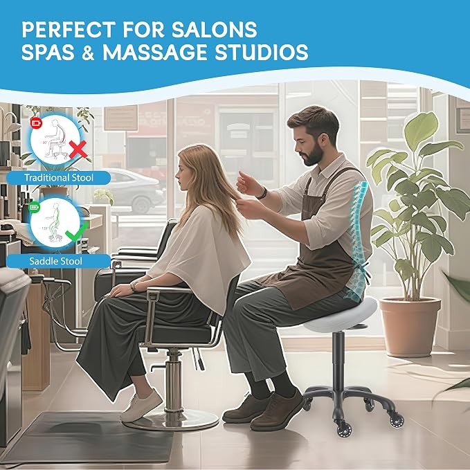Silla giratoria de peluquería con hidráulico ajustable miniatura 7