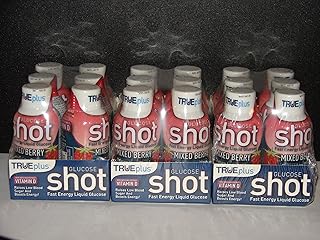 True Plus Glucose Liquid Shots Mixed Berry Flavor 2oz - 18 Pack